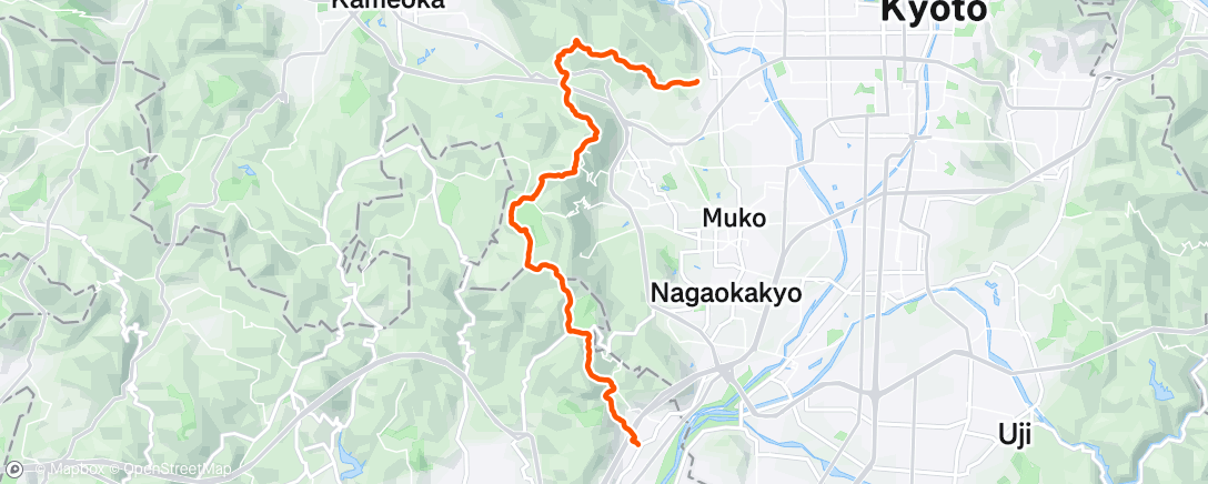 Map of the activity, ポンポン山のトレイルランニング