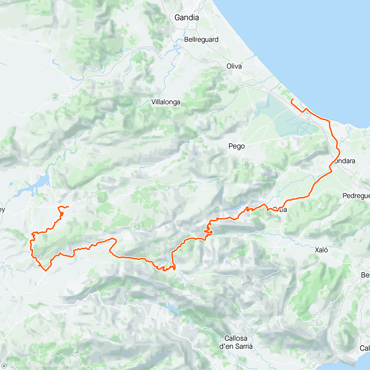 Map of the activity, Dag 4 på sykkeltur