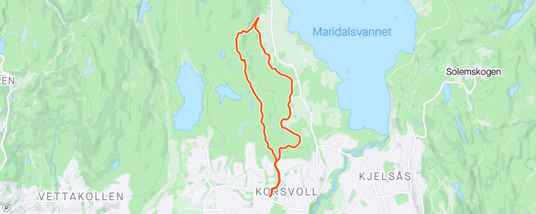 Map of the activity, Grinda-Skjervensaga-Jøssingbakkene - Grinda-hjem