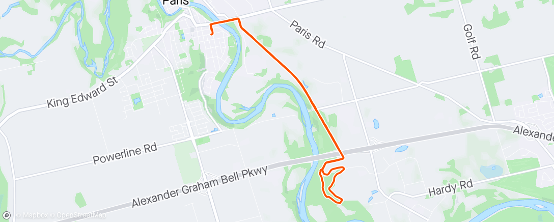 Map of the activity, Afternoon Run 🐕
