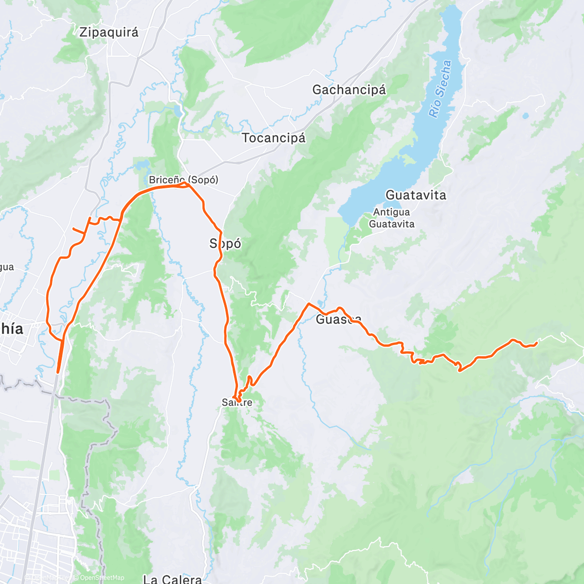 Map of the activity, Fuerza máxima en el gym y luego ruta con trabajos de cadencia 😊