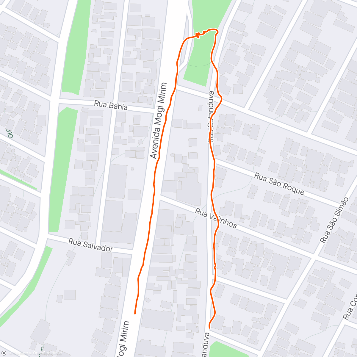 Mapa de la actividad, Caminhada vespertina