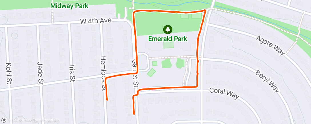 Map of the activity, Broomfield / Broomfield, Midway Park