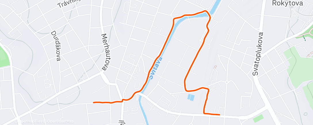 Map of the activity, Evening Run
