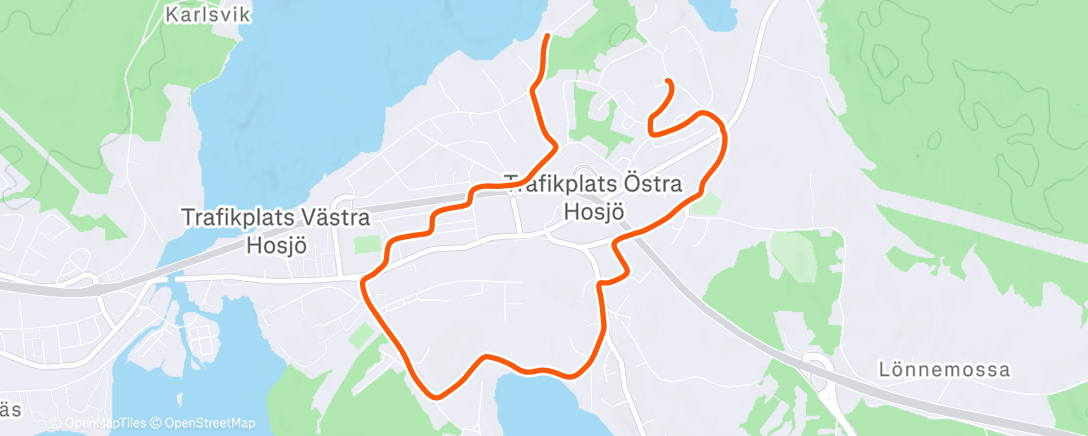 Map of the activity, Afternoon Run