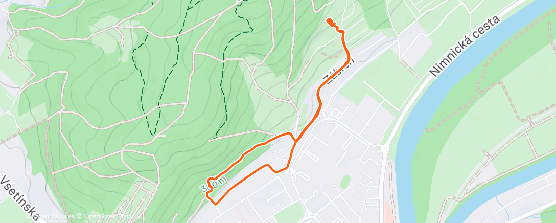 Map of the activity, Afternoon Hike