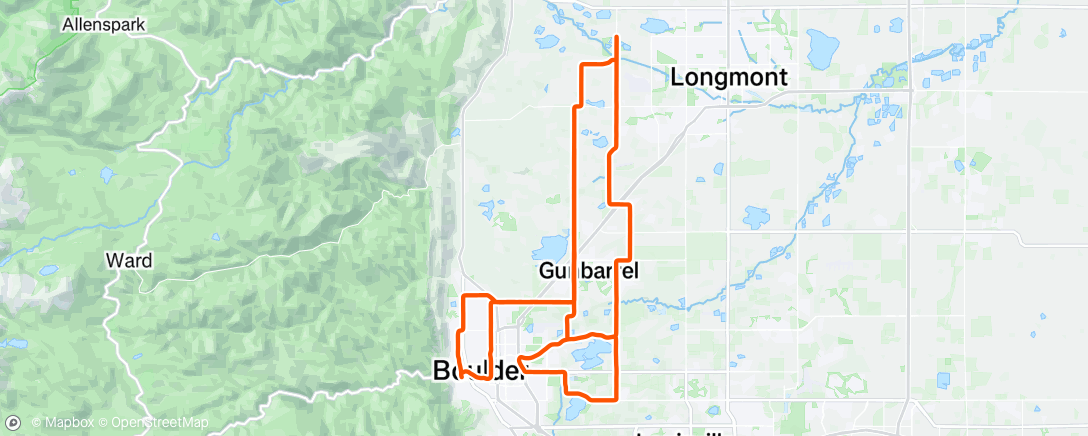 Map of the activity, Lunch Ride