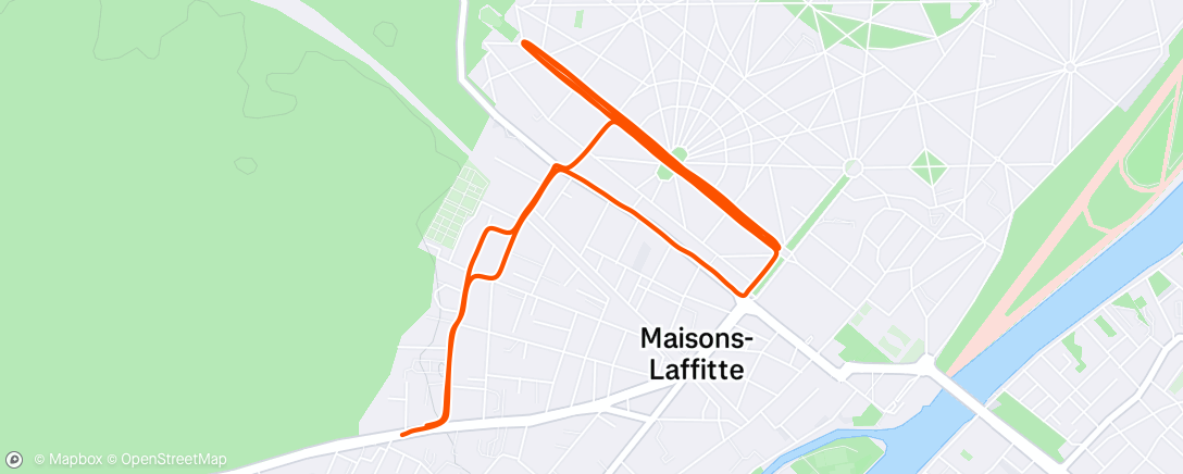 Map of the activity, Course à pied en soirée