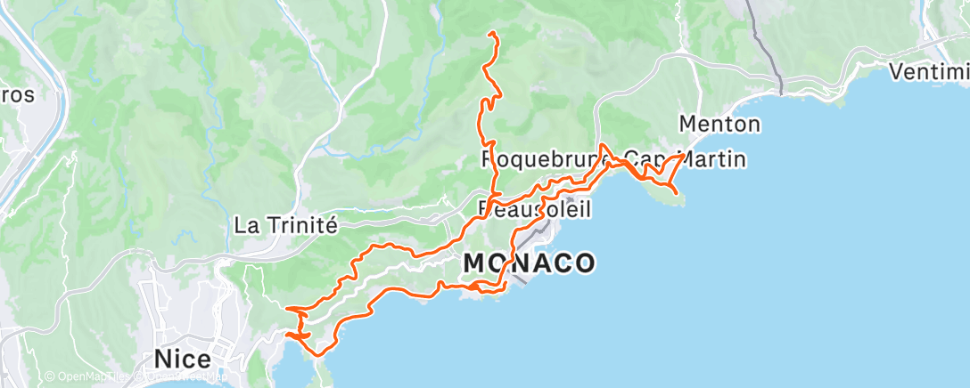 Map of the activity, Fietsen