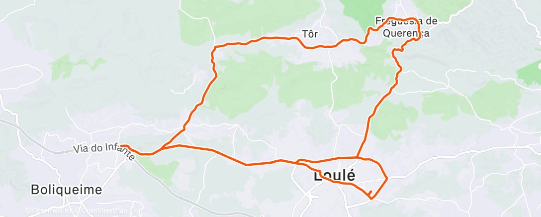 Map of the activity, Volta de bicicleta à hora do almoço