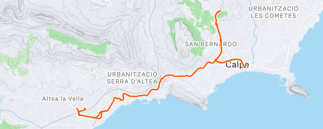 Mapa de la actividad (Afternoon Ride)