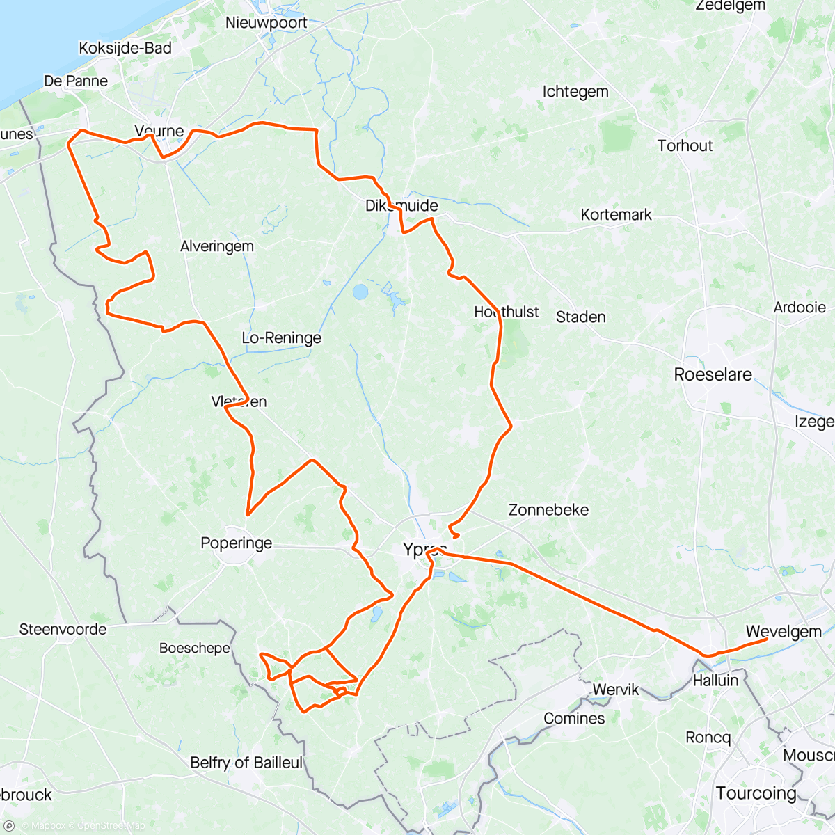 Map of the activity, Gent-Wevelgem