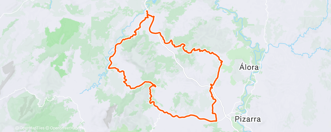 Map of the activity, Lunch Ride