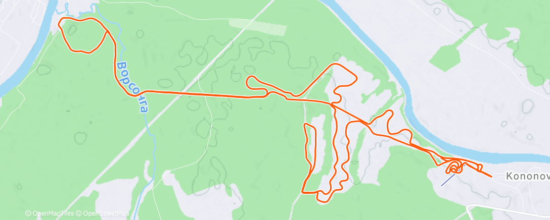 Map of the activity, Afternoon Nordic Ski