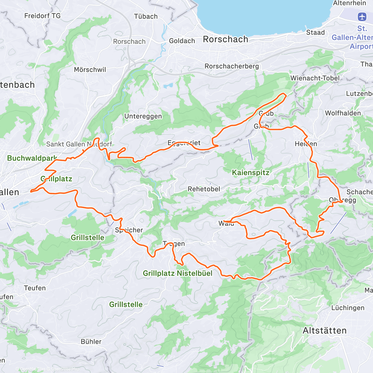 Map of the activity, Lunch Ride