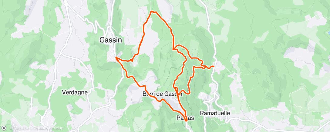 Map of the activity, Vélo dans l'après-midi