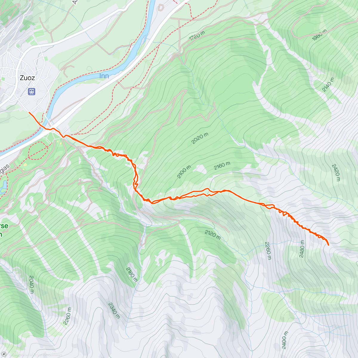 Map of the activity, Towards Piz Arpiglia