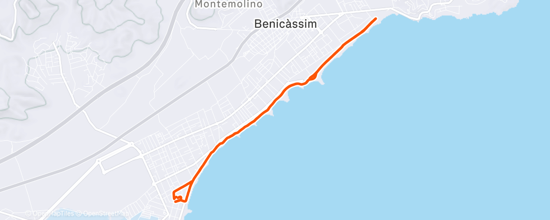 Map of the activity, Afternoon Run