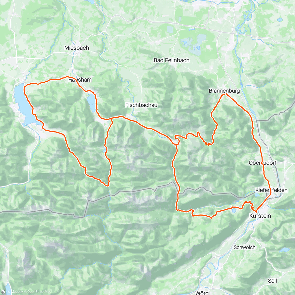 Map of the activity, Sudelfeldpass, Wechsel, Spitzingsattel, Hinterthiersee