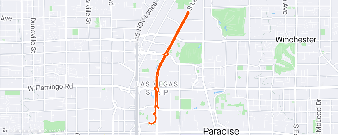 Map of the activity, Sunrise on the strip