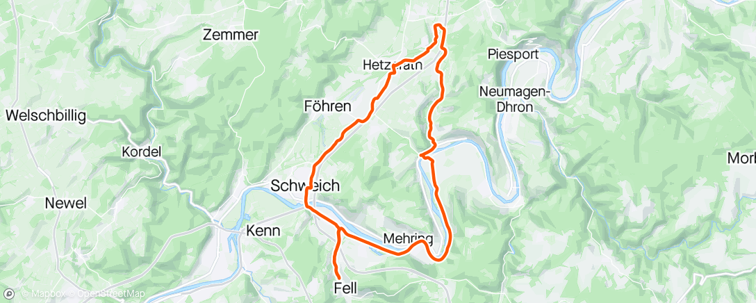 Map of the activity, Lunch Ride andersherum