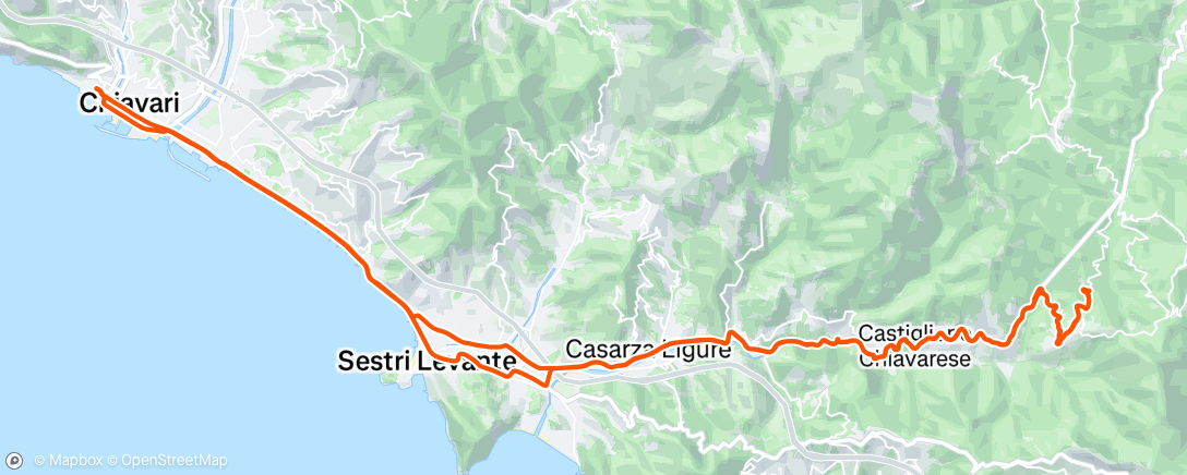 Map of the activity, Pedalata mattutina