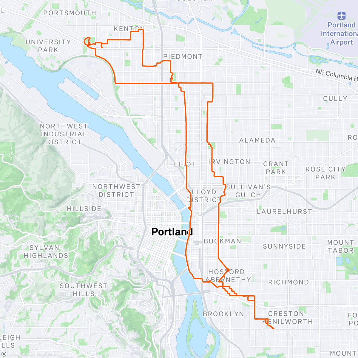 Map of the activity, Friday Night Ride