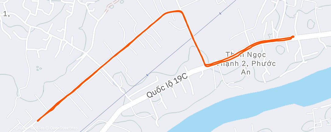 Map of the activity, Afternoon Run