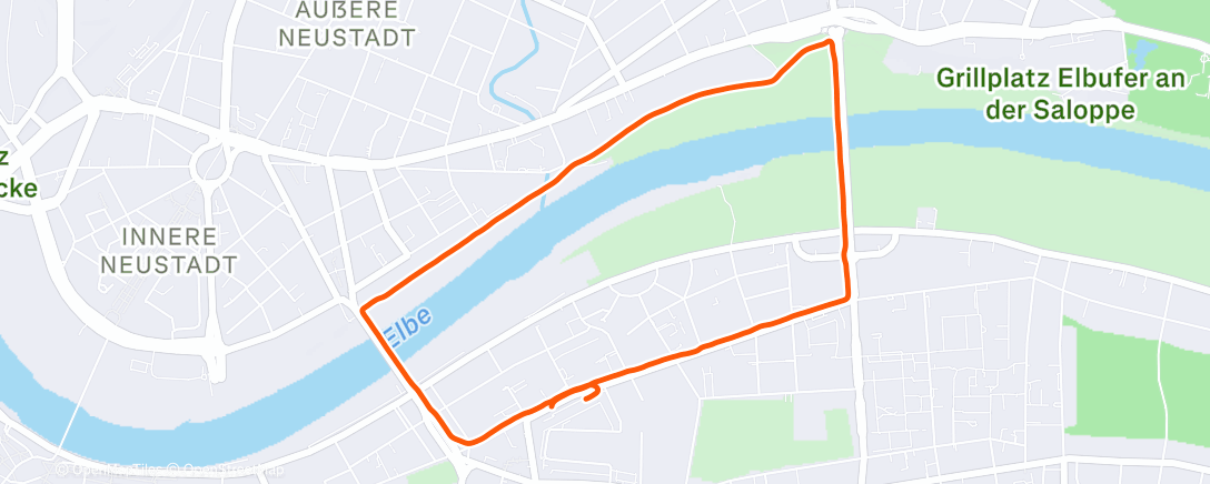 Map of the activity, Evening Run