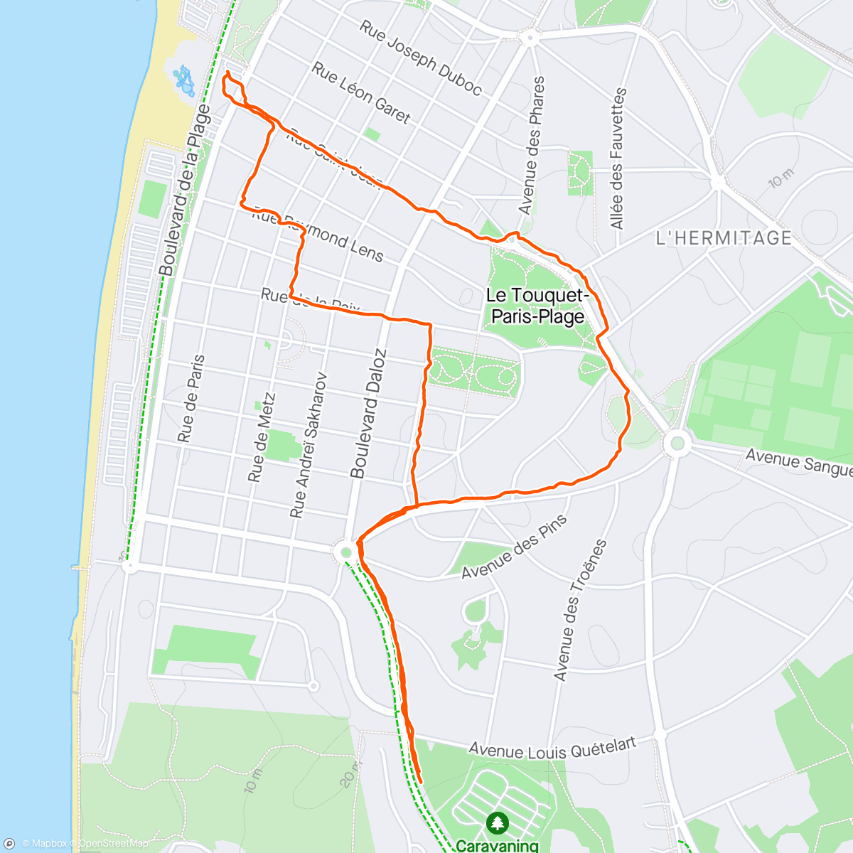 Map of the activity, Walking Albert