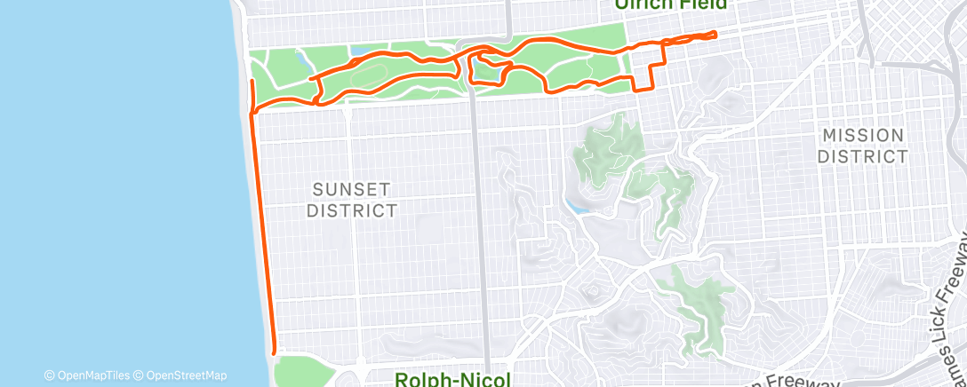 Map of the activity, Morning Run