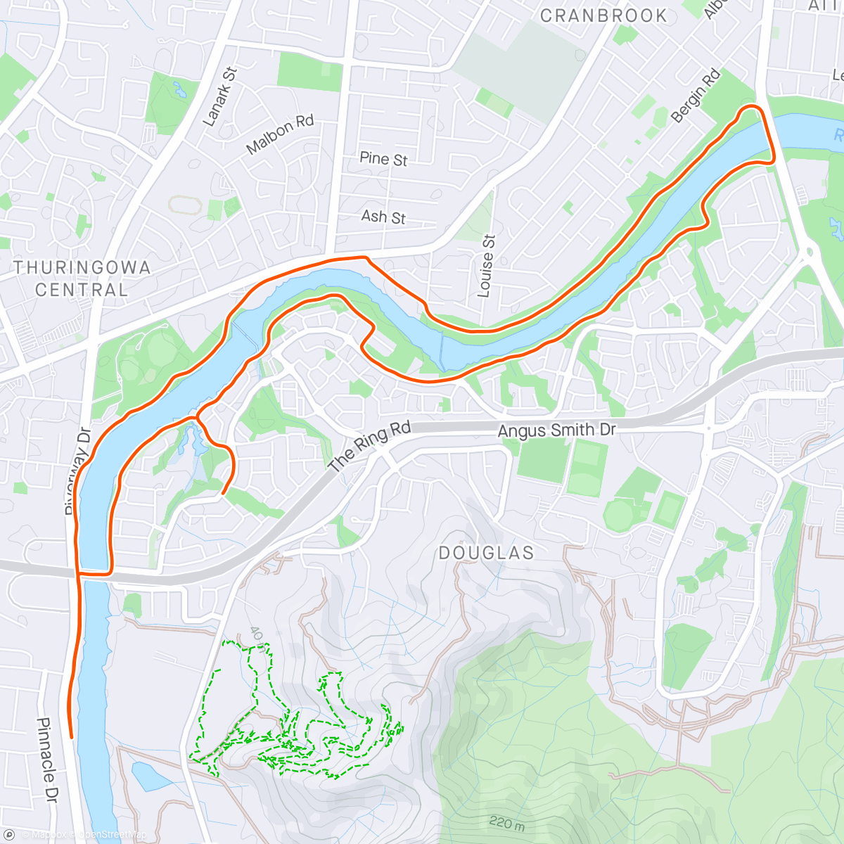 Mapa da atividade, First run with Briar