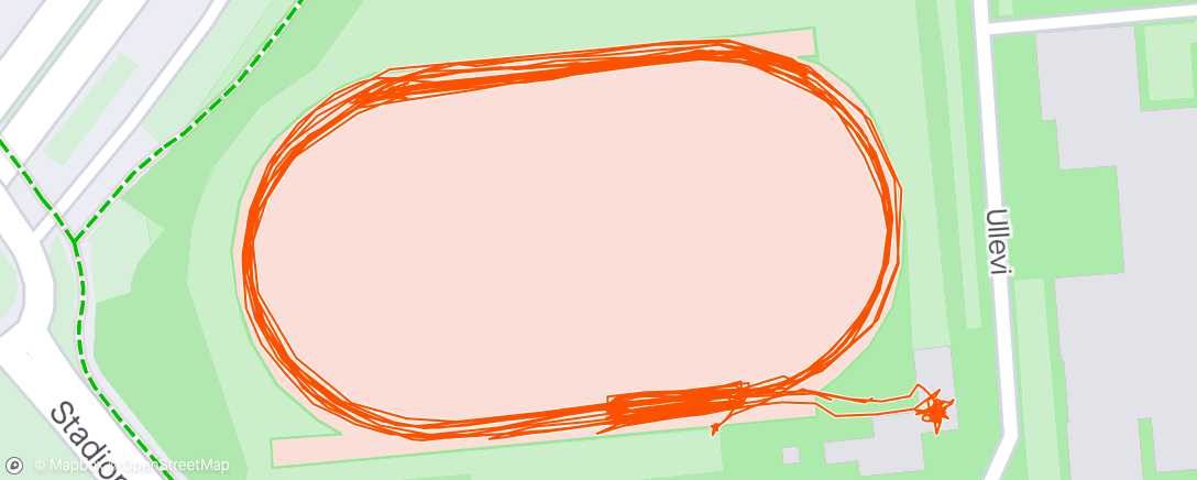 Map of the activity, Baantraining 6x 200-100-100