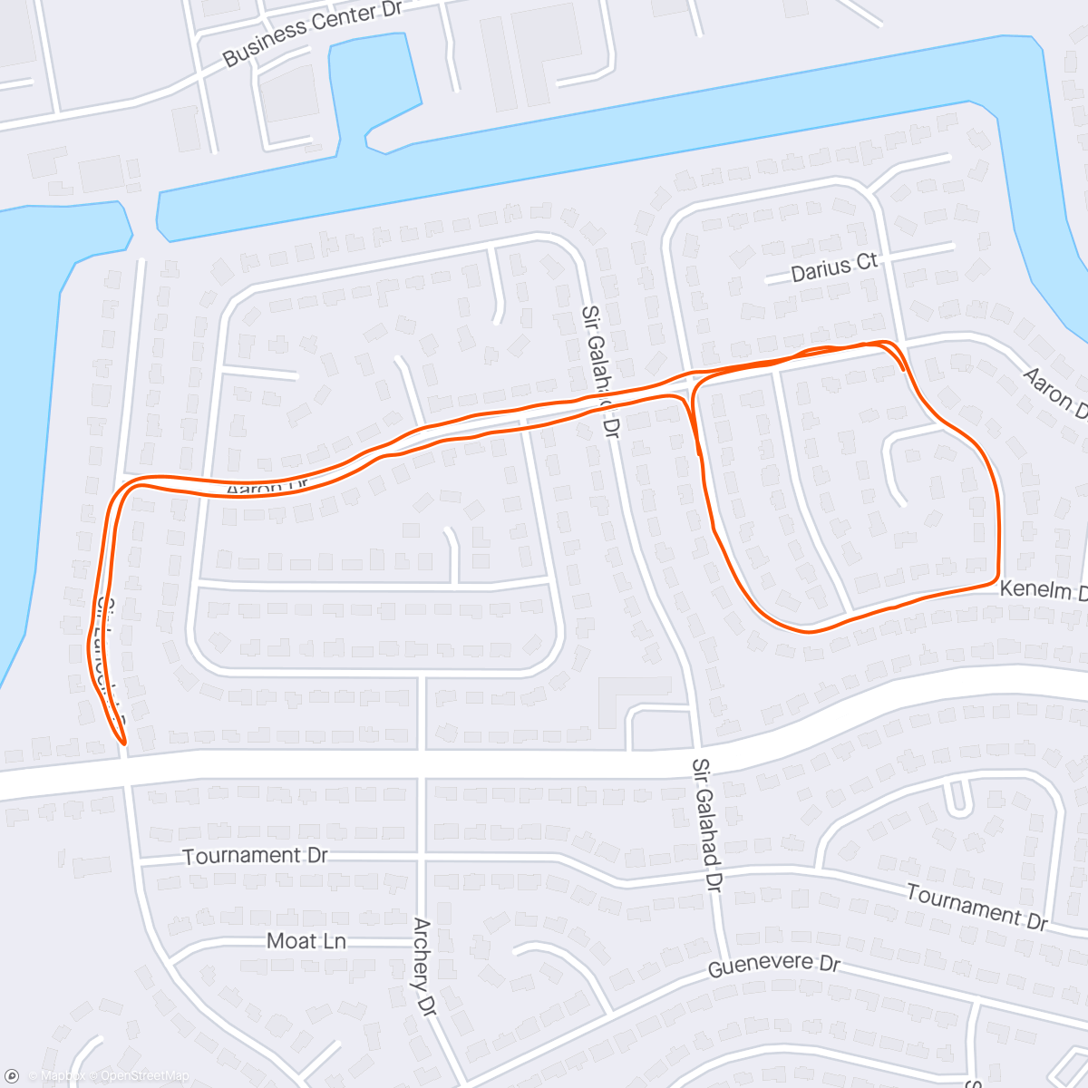 Map of the activity, Evening run with pup and offleash training