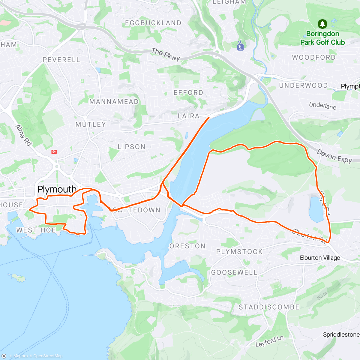 「Plymouth half 🏃🏻 omg 😓」活動的地圖