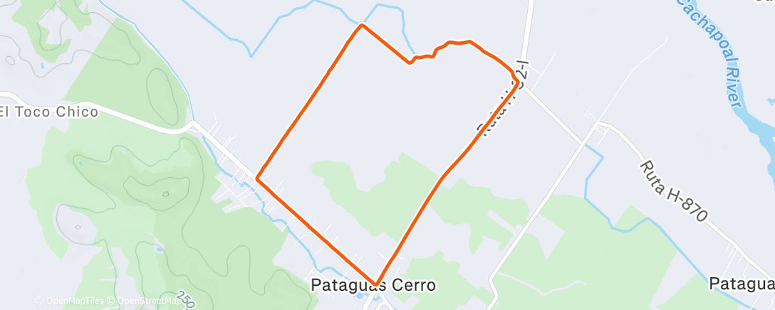 Map of the activity, Carrera por la mañana