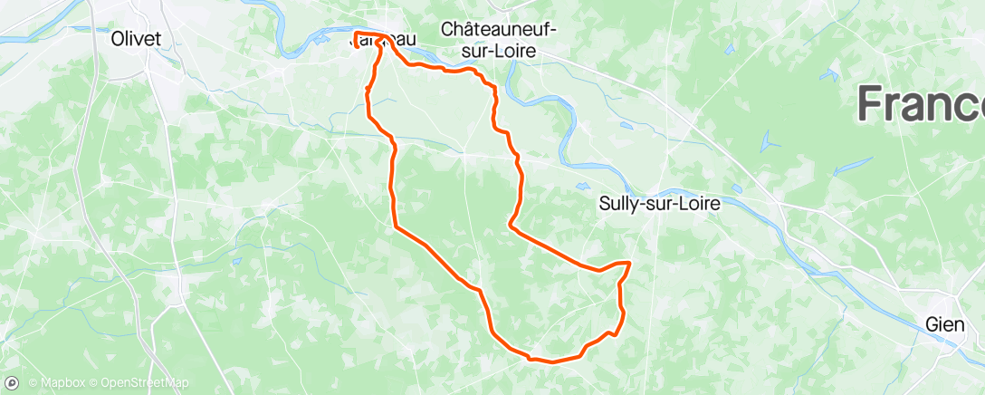 Map of the activity, Sortie (raccourcie) avec Michel (crevaison)