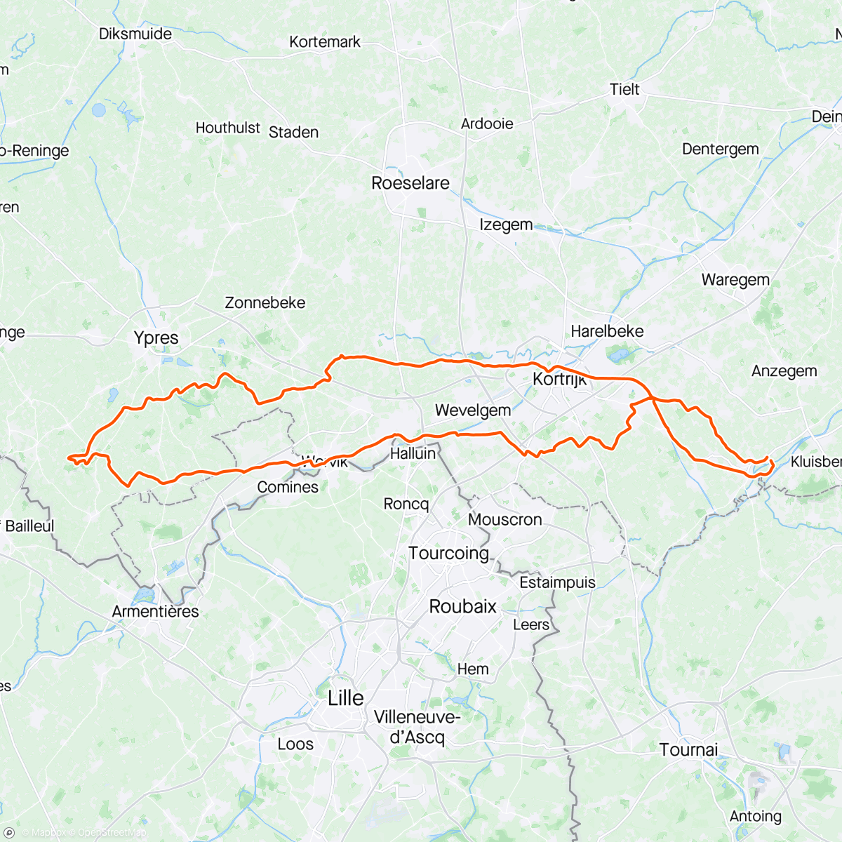 Map of the activity, Congéritje naar Kemmel