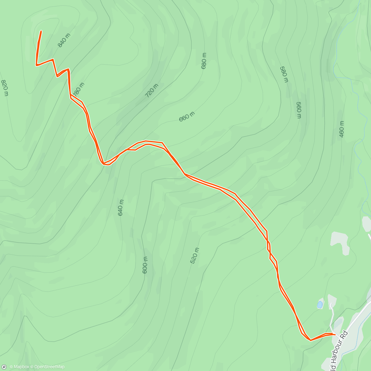 Mapa da atividade, Bald Mountain - Run #3