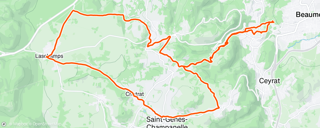 Map of the activity, Sortie VTT le midi