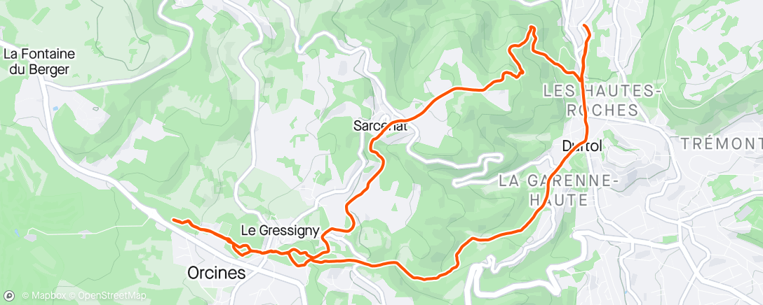 Mappa dell'attività Trail le matin