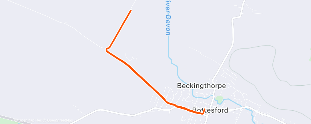 Map of the activity, Afternoon Run