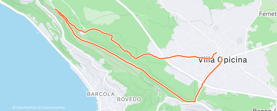 Map of the activity, Sessione di trail running mattutina