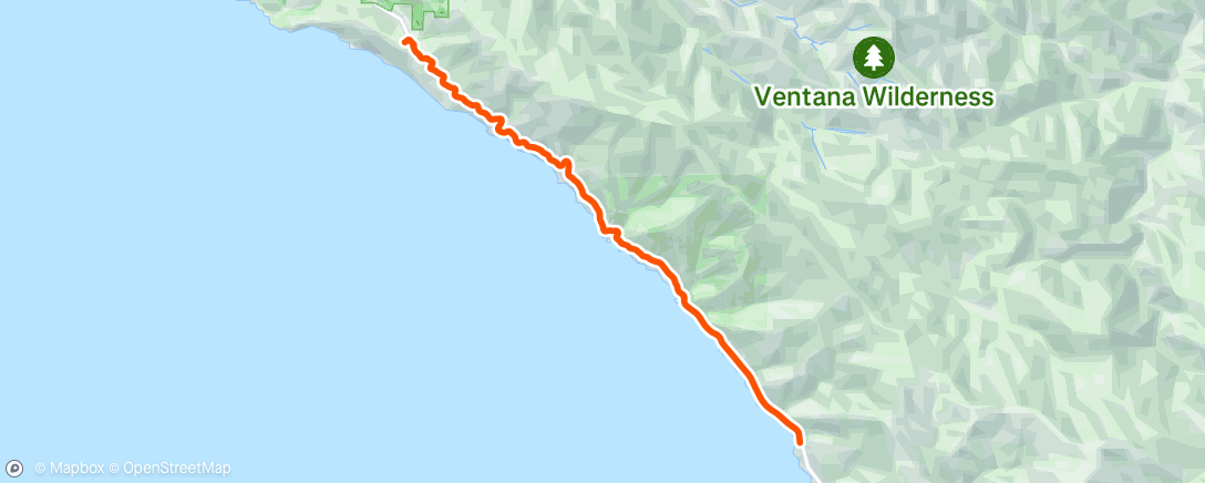 Map of the activity, Big Sur