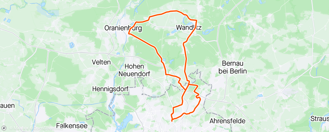 Map of the activity, Radelkader FAR zwischen den Nieselfronten