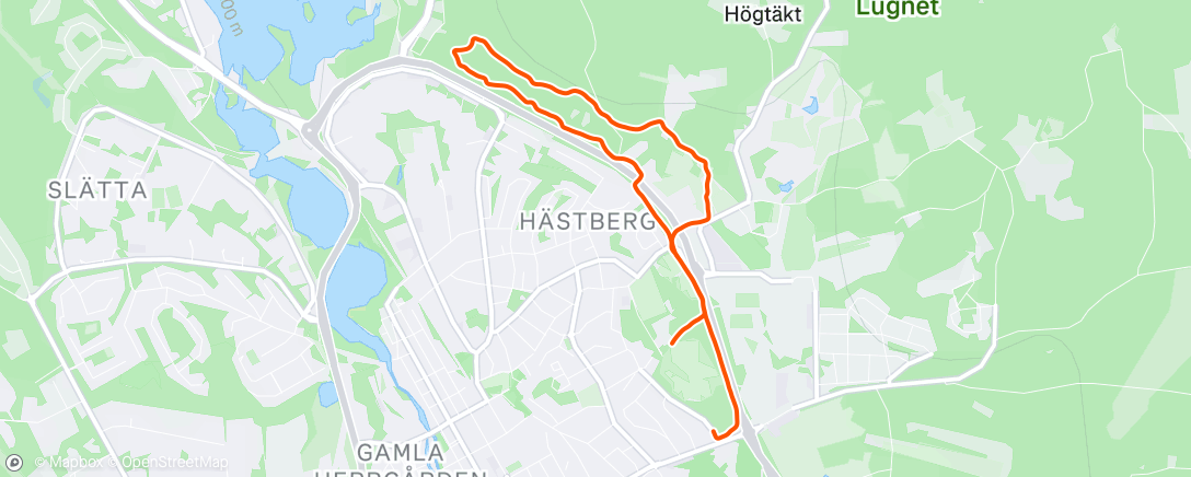 Map of the activity, Evening Run
