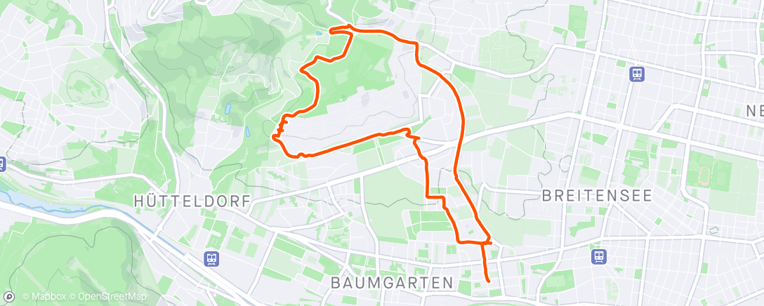 Mapa da atividade, Vienna Trail Run #1