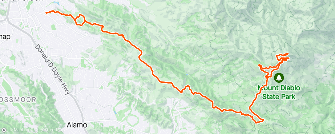 Map of the activity, Mt Diablo MTB