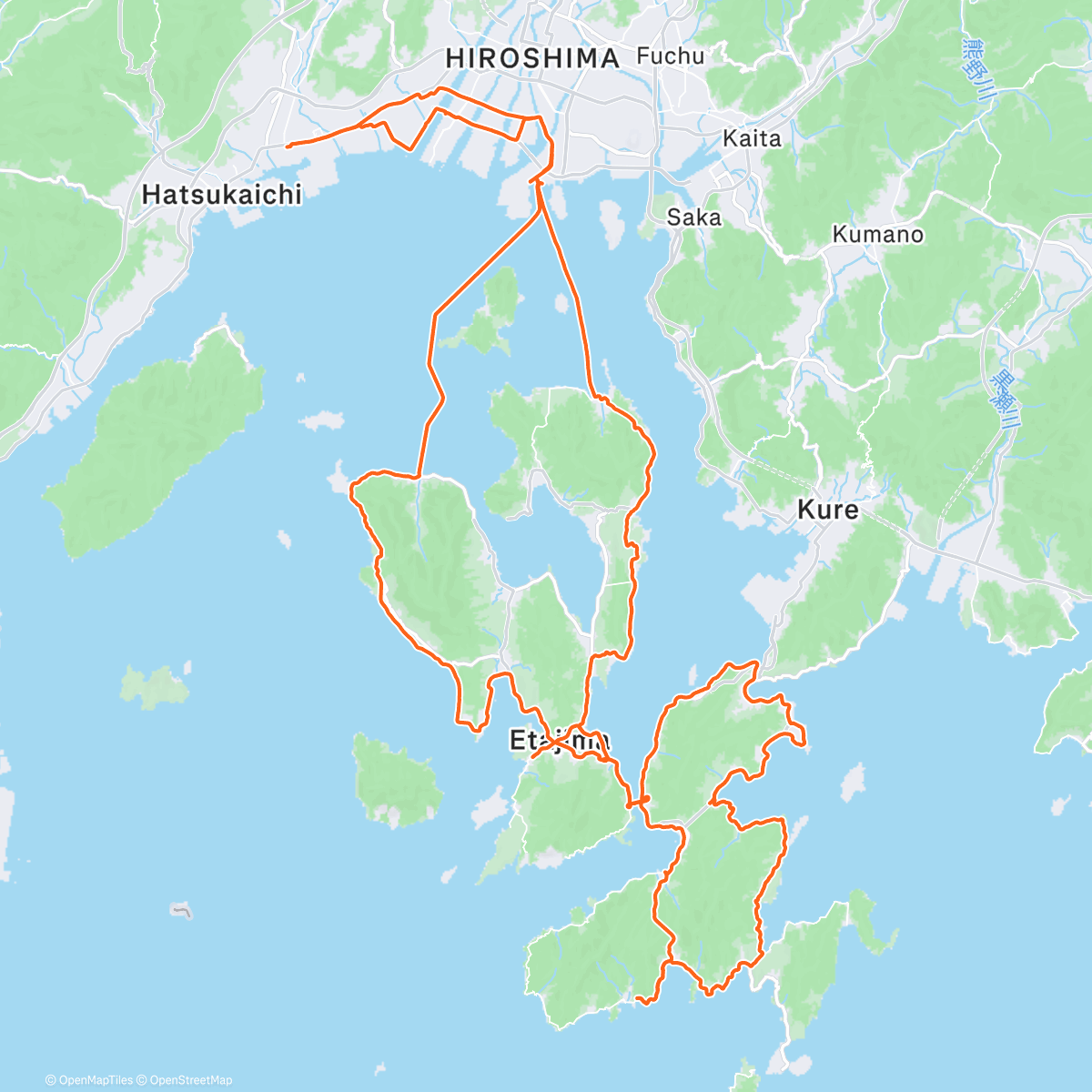 Map of the activity, 【竹之下プレゼンツ】江田島アテンドライド 下見編