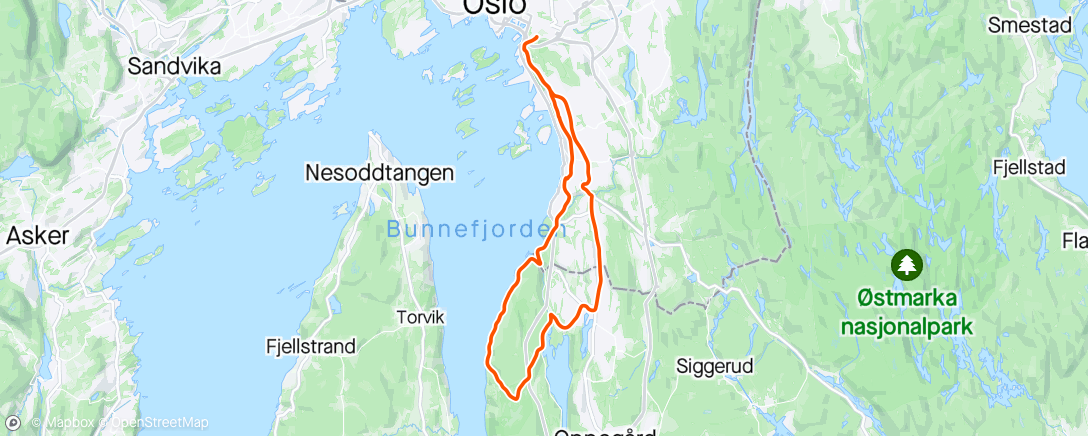 Mapa de la actividad (Oslo Dawn Patrol)